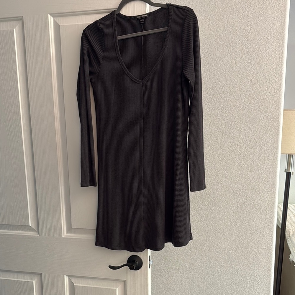 Billabong Black Long Sleeve Ribbed Dress